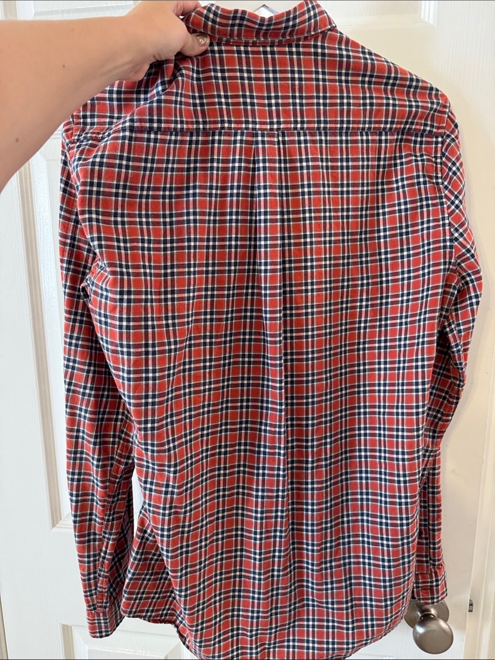 Barbour Red and Navy Plaid Tailored Button-Down Shirt - Picture 4 of 4
